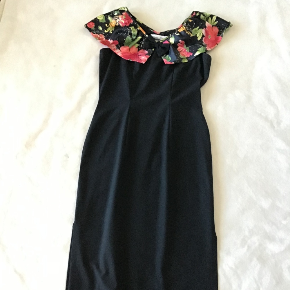 Floral Black Dress